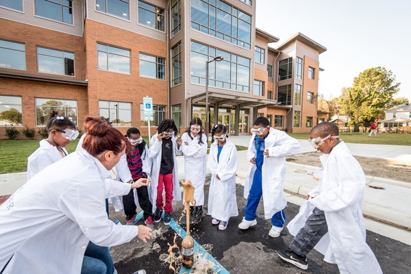 Students Experimenting