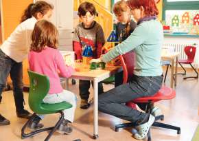 Air-cushion swivel chair for kindergarten teachers.