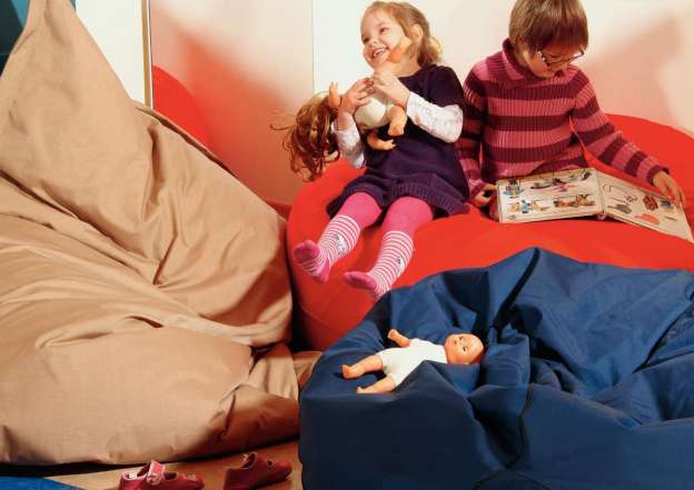 Bean bag and flat pouffe.